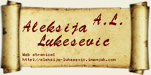 Aleksija Lukešević vizit kartica